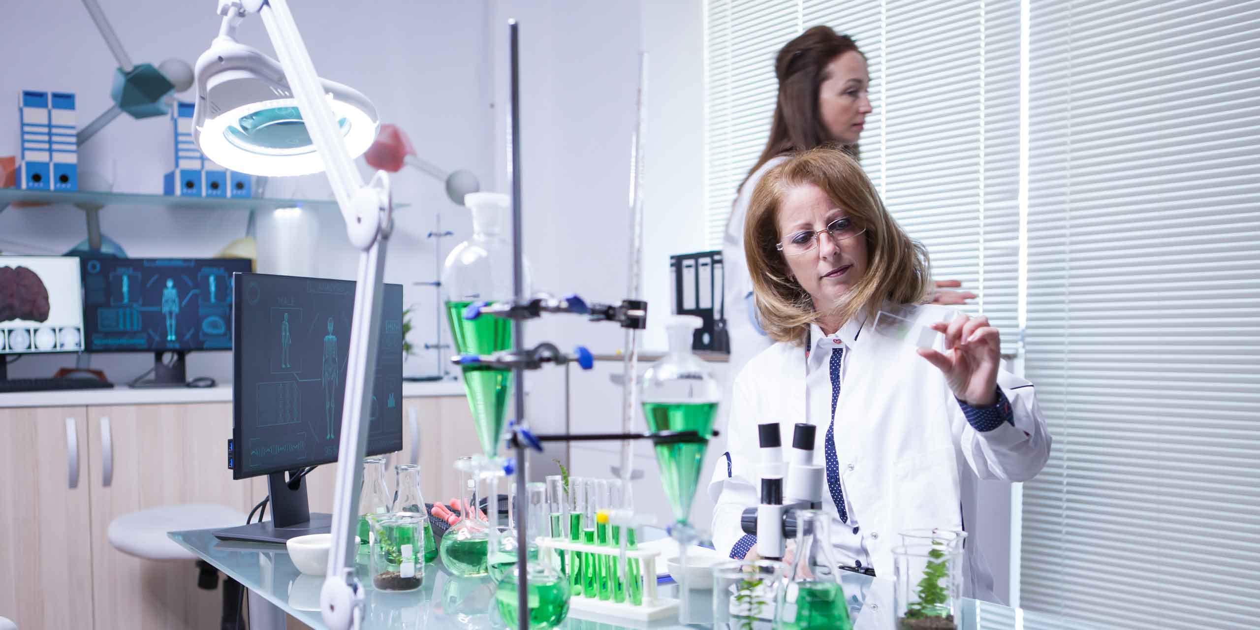 Woman doing tests